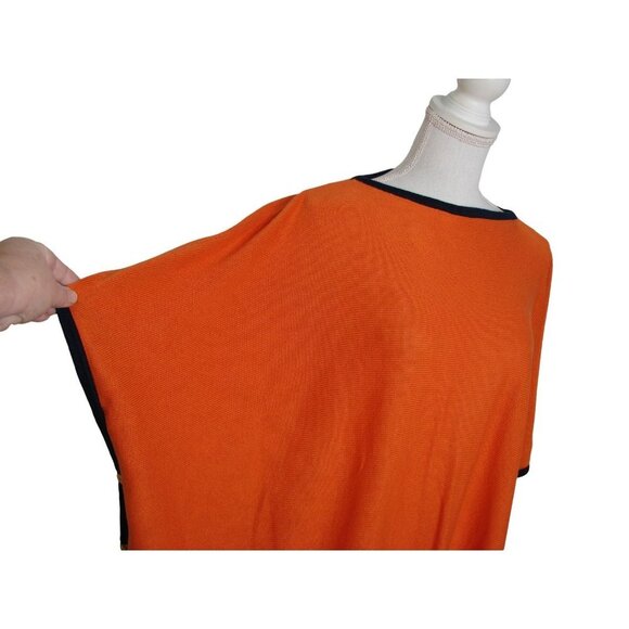 Lauren Ralph Lauren Orange Oversized Boxed Side Button Sweater Small Fit Like 1X - Picture 4 of 11